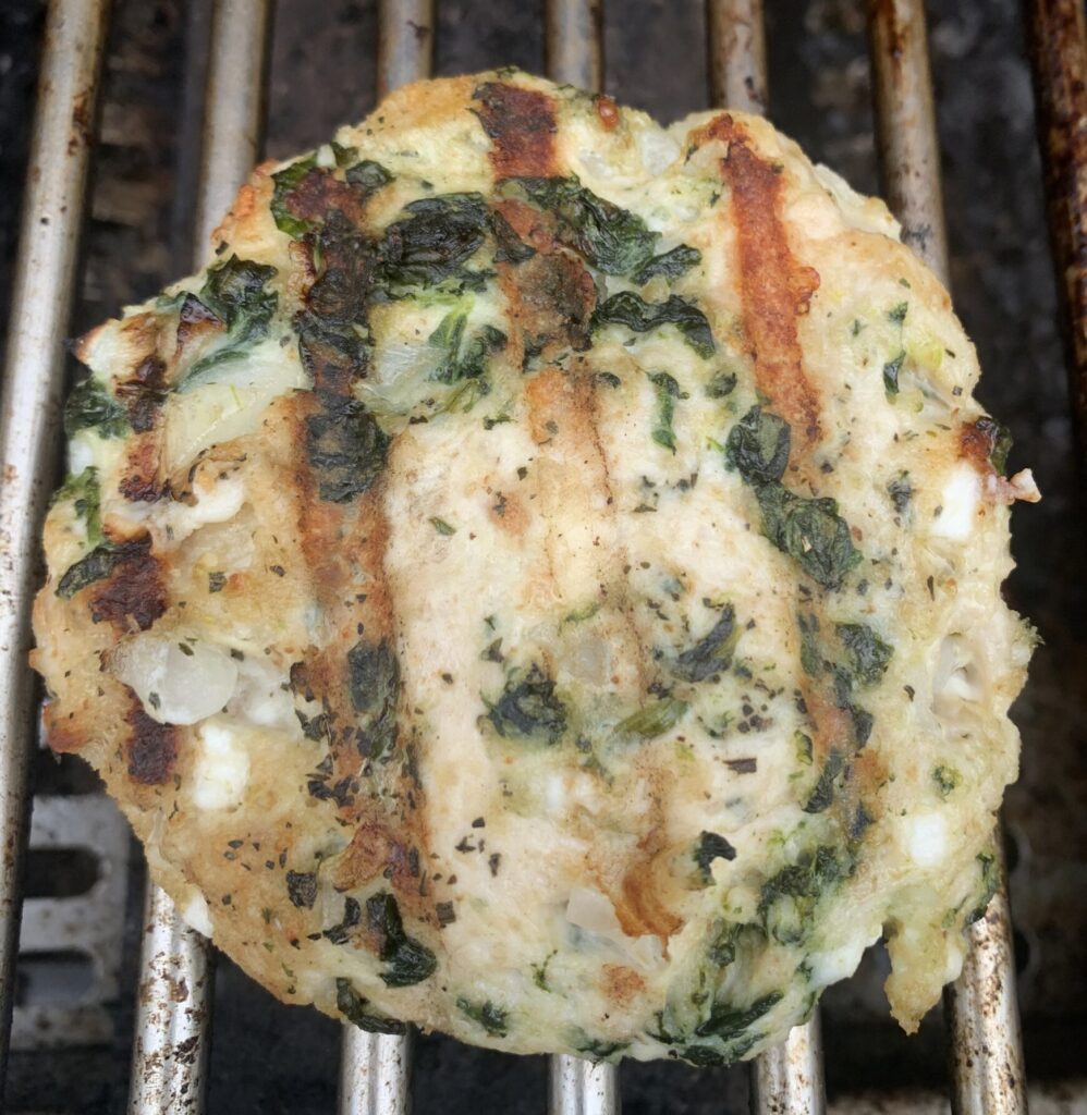 Feta and Spinach Chicken Burgers